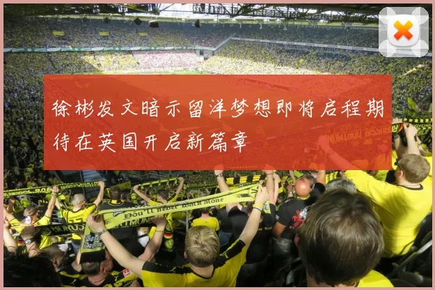 徐彬发文暗示留洋梦想即将启程期待在英国开启新篇章