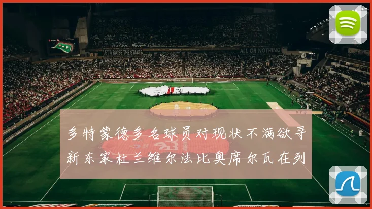 多特蒙德多名球员对现状不满欲寻新东家杜兰维尔法比奥席尔瓦在列